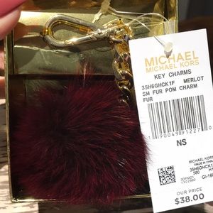 Michael Kors merlot puff key chain